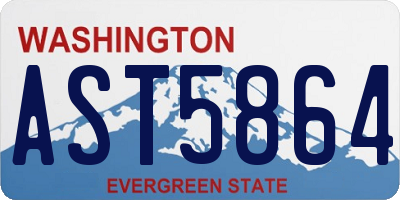 WA license plate AST5864