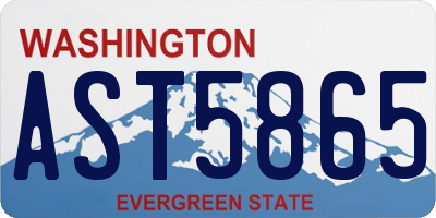 WA license plate AST5865