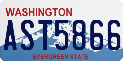 WA license plate AST5866