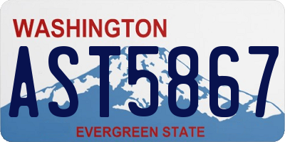 WA license plate AST5867
