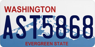 WA license plate AST5868