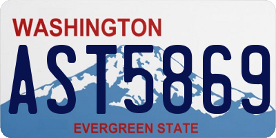 WA license plate AST5869