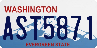WA license plate AST5871