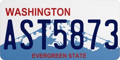 WA license plate AST5873