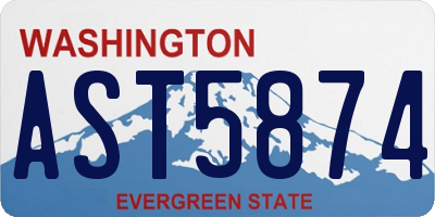 WA license plate AST5874