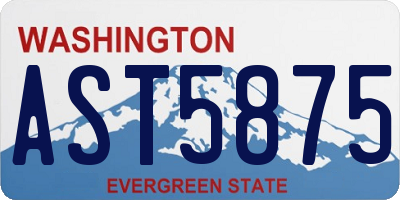 WA license plate AST5875