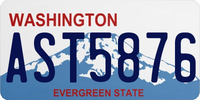 WA license plate AST5876