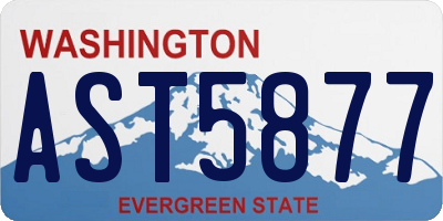 WA license plate AST5877