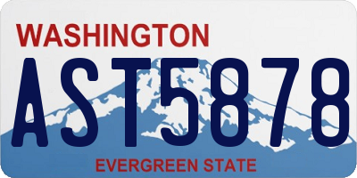 WA license plate AST5878