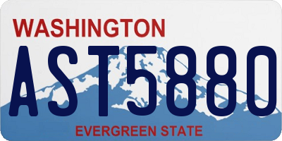 WA license plate AST5880