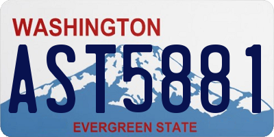 WA license plate AST5881