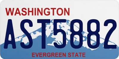 WA license plate AST5882