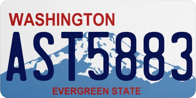 WA license plate AST5883