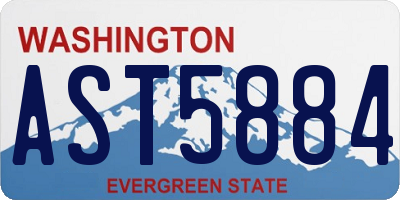 WA license plate AST5884