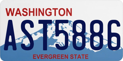 WA license plate AST5886