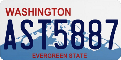 WA license plate AST5887