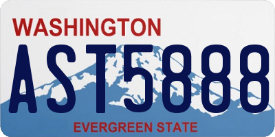 WA license plate AST5888