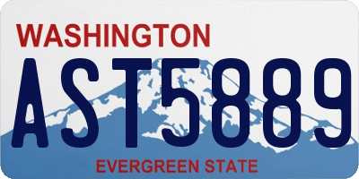 WA license plate AST5889