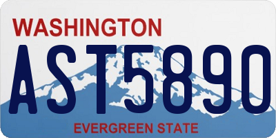 WA license plate AST5890