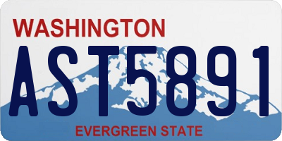 WA license plate AST5891