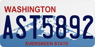 WA license plate AST5892