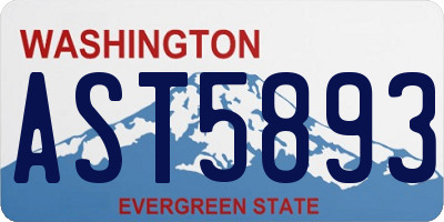 WA license plate AST5893