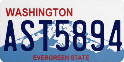 WA license plate AST5894