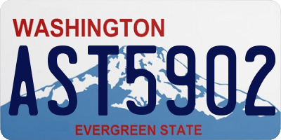 WA license plate AST5902
