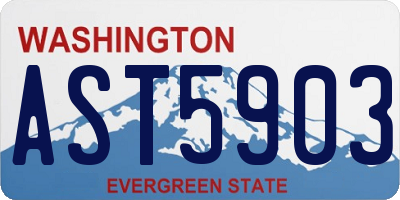 WA license plate AST5903