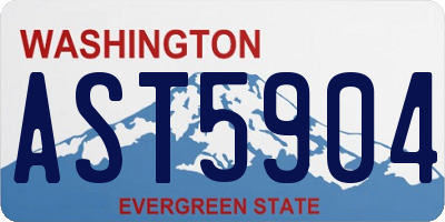WA license plate AST5904