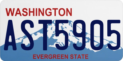 WA license plate AST5905