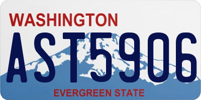 WA license plate AST5906