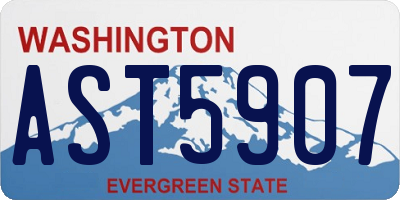 WA license plate AST5907