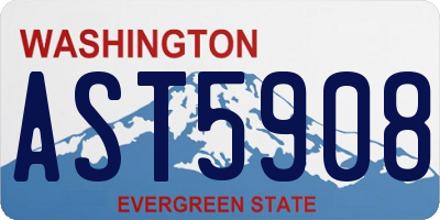WA license plate AST5908