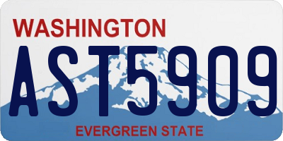 WA license plate AST5909