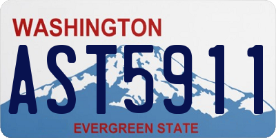 WA license plate AST5911