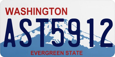 WA license plate AST5912