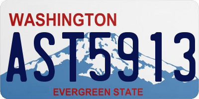 WA license plate AST5913
