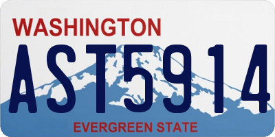 WA license plate AST5914