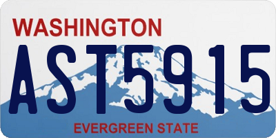 WA license plate AST5915