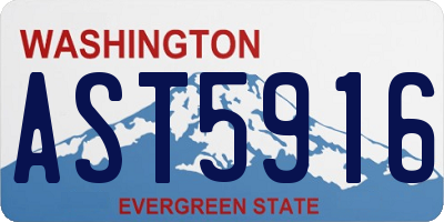 WA license plate AST5916
