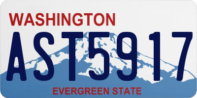WA license plate AST5917