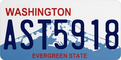 WA license plate AST5918