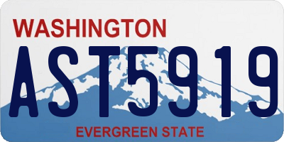 WA license plate AST5919
