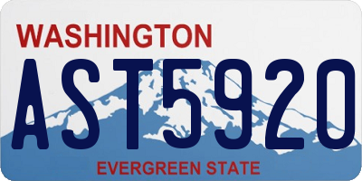WA license plate AST5920