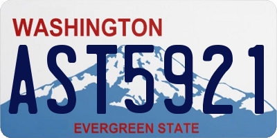 WA license plate AST5921