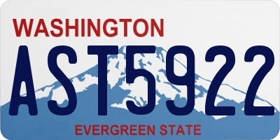 WA license plate AST5922