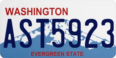 WA license plate AST5923