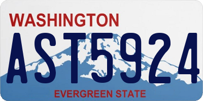WA license plate AST5924