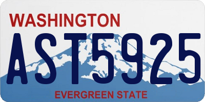 WA license plate AST5925